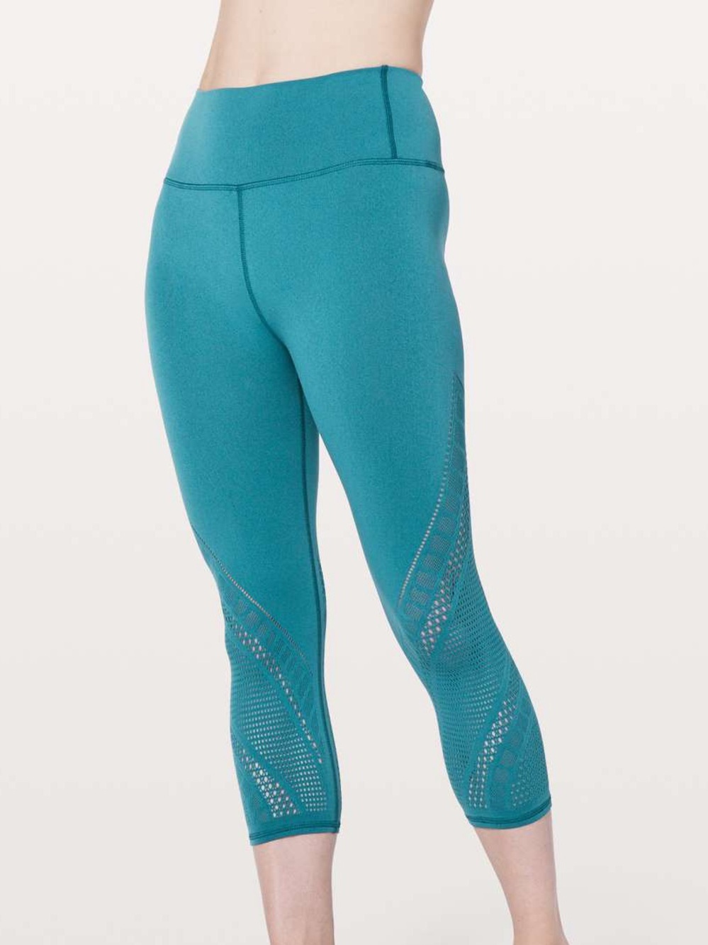 Lululemon Reveal Crop Interconnect *18" - Pacific Teal Capri Leggings